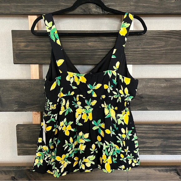 O.L.M. Lemon print peekaboo tank top NWT - Picture 4 of 7